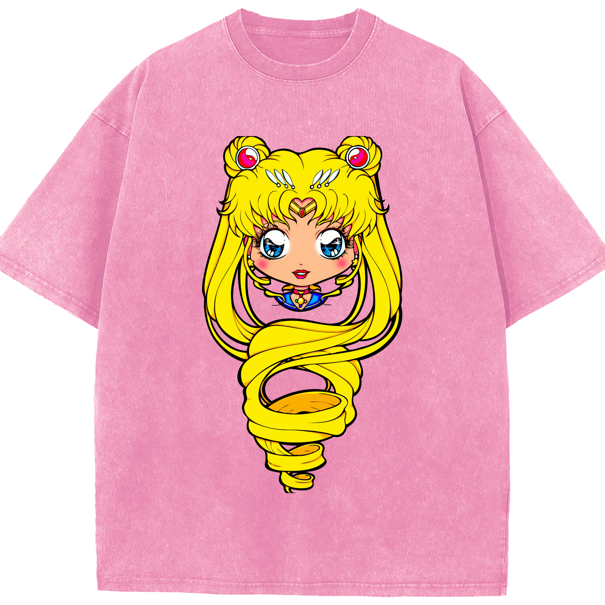 （画像用） 美少女戦士セーラームーン 月野 うさぎ つきの うさぎ Sailor Moon Tsukino Usagi 綿100% ヴィンテージ風 半袖Tシャツ（フロントプリント）